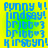 Blue text on a yellow-green gradient background displays names and symbols in pixelated style.