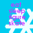 Pixelated white snowflake on bright blue background with purple text 'eat sleep figure skate' in four lines.