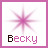 six square displays a pink starburst graphic with the name 'Becky' in varying color combinations across each