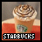 Two side-by-side pixelated images of a Starbucks drink with whipped cream and chocolate drizzle, each featuring the 'STARBUCKS' text in block letters at the bottom.