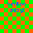 A pixelated image with green and orange checkered background displays blue text reading 'hellloo sexy!' with a overlay in the second frame