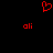 Red pixelated heart symbol above two red 'oli' text elements on black background.
