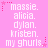 Pink background with white pixelated text listing names and 'my ghurls' surrounded by pink stars, static image.