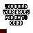 Pixelated text repeats 'YOU BUILD YOUR WALLS FOR ME TO CLIMB' across a of dark red and white with shifting letter colors