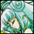 A 48x48 pixel buddy icon featuring a stylized anime character with turquoise hair and green accents, paired with text reading "Anime IM" on the right side of a contact sheet layout.