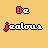 Pixelated text "Be jealous" appears in multiple color variations across a on a solid background