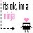 Animated contact sheet showing 12 frames of a pixel art buddy icon with text and character changes across frames.