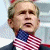 A pixelated buddy icon featuring a person with light hair wearing an American flag–patterned scarf, next to blue text reading "Support Our Leader" on a starry background.