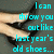 Pixelated image of a hand holding a black shoe against a dark background with cyan text overlay reading "I can throw you out like last year's old shoes...".