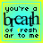 identical pixelated text icons with cyan background, yellow border, and black text reading "you're a breath of fresh air to me" featuring small yellow star-like animations
