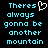 Pixelated cyan text on black background with a white heart symbol replacing the 'o' in 'There's', displayed side-by-side as two identical static frames.