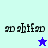 Pixelated text 'no shifan' appears on four colored backgrounds with a star symbol changing from blue to white.