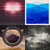 Four distinct pixelated images arranged in a 2x2 grid: top-left pink gradient, top-right blue gradient, bottom-left circular face, bottom-right grayscale abstract.