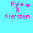 Pixelated pink text and symbols on cyan background with four distinct animation states showing heart, starburst, dots, and static icons.