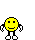 Animated contact sheet of 19 pixel art smiley face icons in various poses on a gray background, with one frame showing a cursor hand icon.