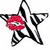 A star-shaped icon with black and white stripes and a red rose on the left side, a rainbow-striped zebra, and a pink strawberry with green leaves and a striped base.