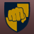 Pixelated icon with shield emblem, fist and hand symbols, 'BULLY' text, and Rockstar Games logo on brown background.