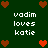 Dark green background with pixelated text and heart symbols in brown and red, arranged in a pattern with repeated text and heart variations
