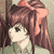 Pixelated image of a character with brown hair tied with a light pink bow, wearing a light green top, against a muted background.