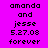 Pixelated text on a bright purple background with red rectangular highlights, showing names and dates in black block letters.