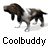 A 4-frame animated contact sheet showing a cartoon dog in different walking poses with the text "Coolbuddy" below each frame.