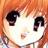 Pixelated anime-style character with orange hair and large black eyes, next to black background with white text.