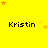 Yellow background with repeated 'Kristin' text and orange star clusters in a pattern