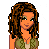 Pixel art buddy icon featuring a cartoon woman in military-style attire with text "Army Chick" below, displayed as a contact sheet of four frames showing different body parts.