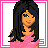 Pixel art contact sheet showing a female character's full body, torso, legs, head, and text labels in pink and teal colors with 'CS' watermarks.
