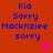 Four pixelated display blue text reading "Kia Sorry Macknzie sorry" with a star symbol, each in distinct background colors