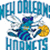 Pixelated blue and yellow bee mascot holding a basketball beneath 'NEW ORLEANS' text, repeated in two on white background