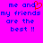 Pixelated text on bright pink background with blue letters and red heart symbol replacing 'and' in phrase.