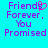 Pixelated text on cyan background with purple letters and pink heart symbol replacing 'd' in 'Friends'.