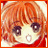 A 48x48 pixel buddy icon featuring a chibi-style anime character with orange hair and large dark eyes on the left, paired with "Anime IM" text in white pixelated font on black background on the right.