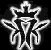 Four white neon-style snowflake patterns on black background, two top and two bottom