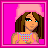 Pixel art contact sheet showing a 3x2 grid of animated frames featuring a cartoon character in pink attire with text reading "Take Me To The Candy Shop" on the bottom two panels.