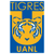Pixelated icon featuring a yellow cartoon tiger face with blue eyes and a small mouth, set against a blue background with yellow accents and text reading 'TIGRES' at top and 'UAM' at bottom.