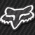 Black-and-white pixelated fox head logo with white outline on dark background, transitioning to high-contrast version with black fill and white border.
