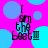 Pixelated text reads "I am the East" over a bright pink background with blue circles, where some circles change shape between frames.