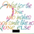Pixelated pastel-colored text forms a stylized design with flowing curves and layered letters on white background, ending in solid black rectangle.