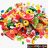 Pixelated colorful abstract shape with green text reading 'All Mine!' on a light background.