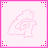 Pixelated 'G' icon alternates between light pink outline and dark pink filled states