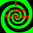 Four identical display red text "I Love Kristen" over a green and black spiral background with no visible animation changes