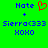 Green background with blue pixelated text and a red heart symbol, showing two identical frames side-by-side.