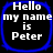 Four identical square icons with rounded corners, each displaying white text on a black background with a blue border.