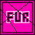 nine pink square with black borders, each containing text or symbols in black and white pixelated font, some with cracked patterns