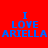 Red background with blue text "I LOVE ARIELLA" arranged in three lines, featuring two distinct animated gradient effects on the background.
