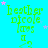 Green text reading 'heather nicole lars' with a small green musical note icon, set against a bright cyan background with scattered pink and light blue stars.
