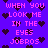 Pixelated text repeats 'WHEN YOU LOOK ME IN THE EYES JOBROS' on a purple background with scattered dark hearts.