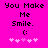 Pixelated text and symbols on a bright pink background with two identical static frames side-by-side.